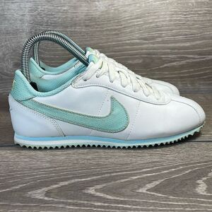 Women's White and Mint Sneakers